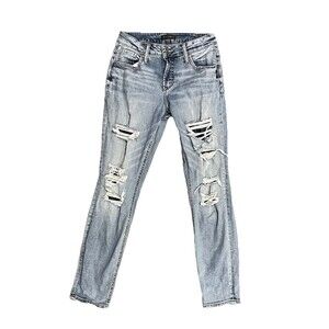 Silver Jeans Boyfriend Womens Size 27W×27L Light Wash Distressed